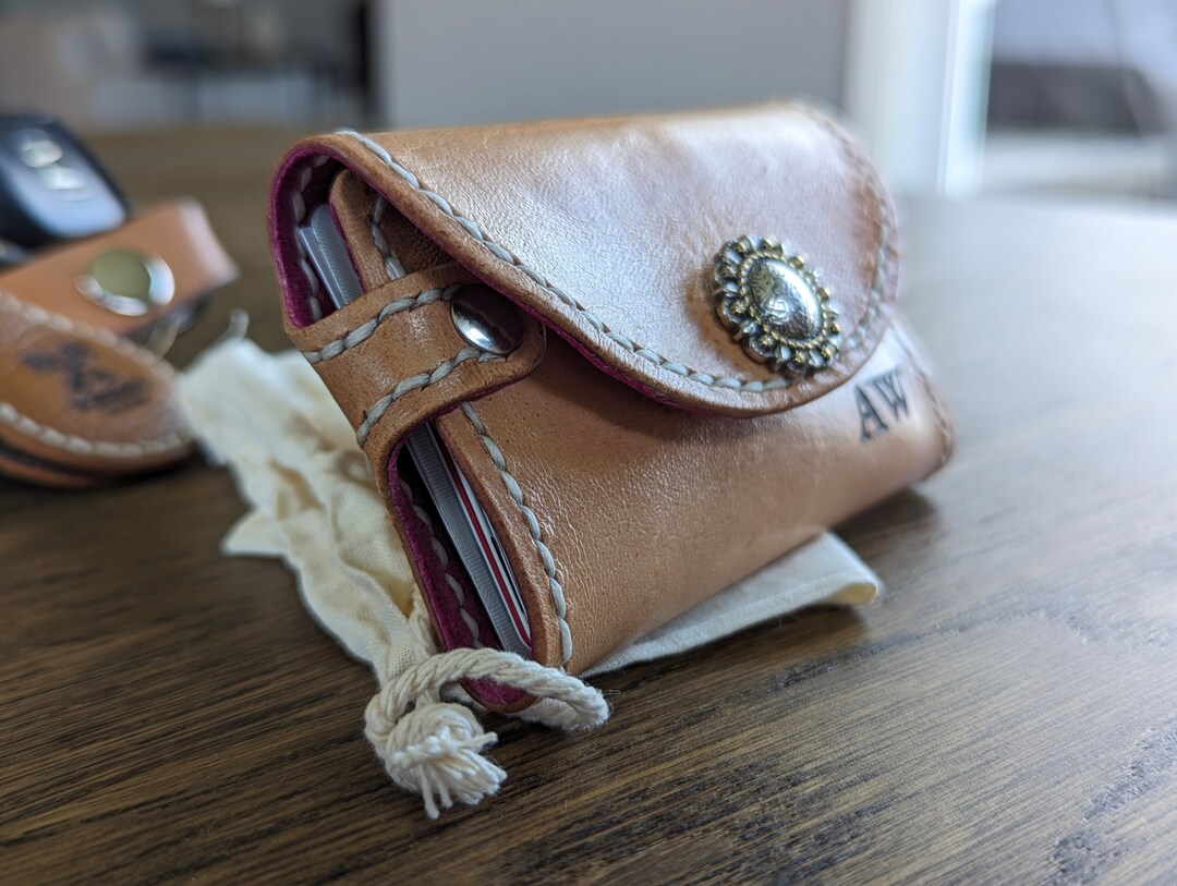 Women's Slim Card Wallet, Soft Sheepskin Leather, Suede Lining